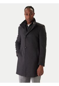 BOSS Płaszcz wełniany H-Hyde 50551078 Szary Slim Fit. Kolor: szary. Materiał: wełna #1