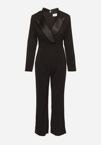Born2be - Czarny Elegancki Kombinezon o Taliowanym Kroju z Szerokimi Nogawkami Lirraza. Okazja: na spotkanie biznesowe. Kolor: czarny. Długość rękawa: długi rękaw. Długość: długie. Styl: elegancki #8