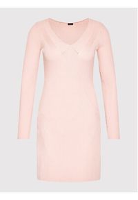 Guess Sukienka dzianinowa Cecile W1YK1H Z2V60 Różowy Slim Fit. Kolor: różowy. Materiał: dzianina, wiskoza
