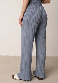 Born2be - Niebieskie Szerokie Spodnie z Wysokim Stanem ze Zwiewnej Tkaniny z Plisami Galiris. Okazja: do pracy, na co dzień, na spotkanie biznesowe. Stan: podwyższony. Kolor: niebieski. Materiał: tkanina. Długość: długie. Styl: elegancki, biznesowy, casual #7
