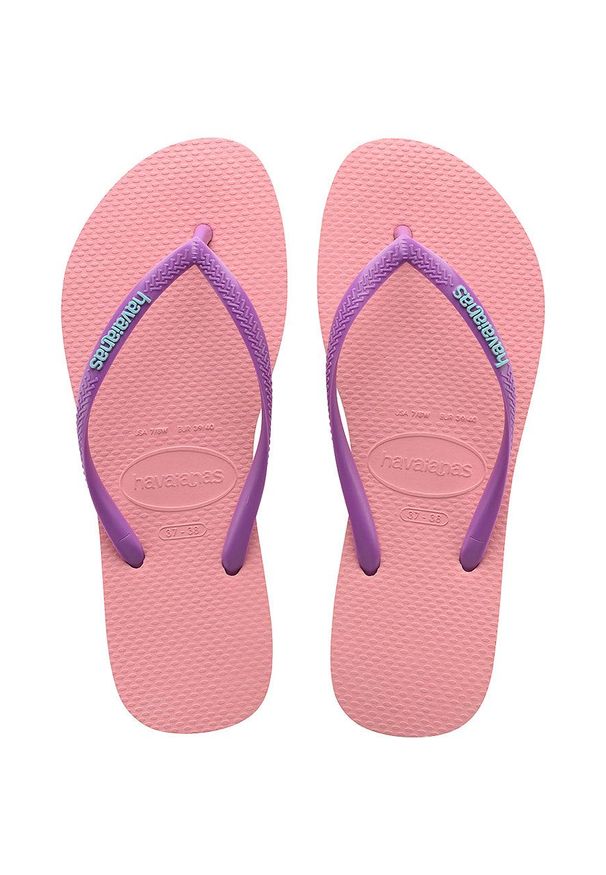 Havaianas - Japonki. Kolor: różowy. Materiał: guma