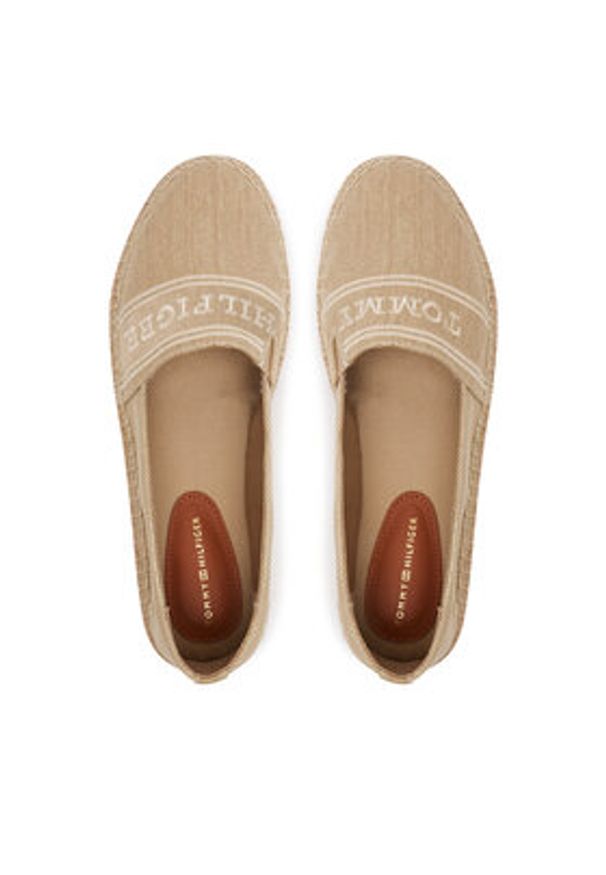 TOMMY HILFIGER - Tommy Hilfiger Espadryle Denim Platform Espadrille FW0FW08543 Beżowy. Kolor: beżowy. Materiał: materiał. Obcas: na platformie
