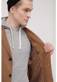 Only & Sons płaszcz męski kolor brązowy przejściowy. Okazja: na co dzień. Kolor: brązowy. Styl: casual, klasyczny #4