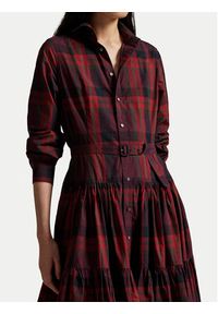 Polo Ralph Lauren Sukienka koszulowa 211A13260001 Bordowy Regular Fit. Typ kołnierza: polo. Kolor: czerwony. Materiał: bawełna. Typ sukienki: koszulowe #5