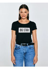 Big-Star - Koszulka damska z nadrukiem czarna Oneidasa 906. Kolor: czarny. Materiał: jeans. Wzór: nadruk. Styl: sportowy, klasyczny