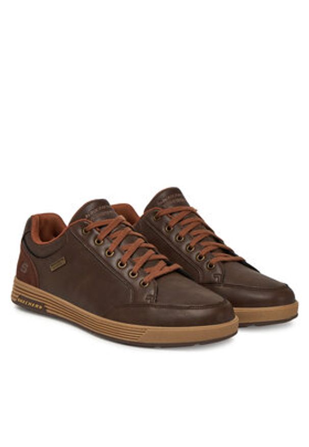 skechers - Skechers Sneakersy Sparkman 210944/CHOC Brązowy. Kolor: brązowy. Materiał: skóra