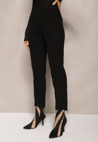 Renee - Czarne Spodnie Garniturowe High Waist Aigah. Stan: podwyższony. Kolor: czarny. Materiał: tkanina, wiskoza #2