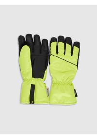 4f - 4F Rękawice narciarskie Thinsulate męskie - żółte S. Kolor: żółty. Materiał: tkanina, dzianina, syntetyk, materiał. Technologia: Thinsulate. Sezon: zima. Sport: narciarstwo #1