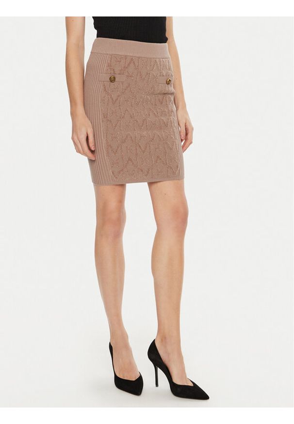 Marciano Guess Spódnica ołówkowa Hermione 4BGD01 5661Z Brązowy Slim Fit. Kolor: brązowy. Materiał: syntetyk