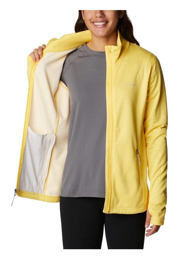 columbia - Damska bluza polarowa Columbia Park View Grid Fleece z pełnym zamkiem błyskawicz. Kolor: żółty. Materiał: polar. Sezon: jesień, zima
