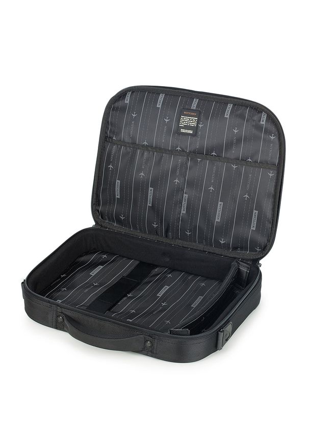 Wittchen - Męska torba na laptopa 15,6" prosta. Kolor: wielokolorowy, czerwony, czarny. Materiał: poliester. Styl: biznesowy