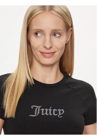 Juicy Couture T-Shirt Shrunken Diamante JCMCT223257 Czarny Slim Fit. Kolor: czarny. Materiał: bawełna #4