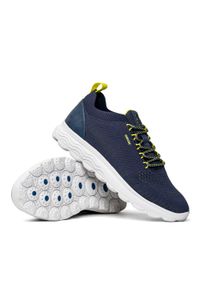 Geox - Sneakersy męskie granatowe GEOX U Spherica A. Kolor: niebieski. Materiał: materiał. Sport: bieganie