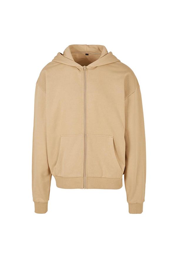 BUILD YOUR BRAND - Bluza Z Kapturem Dla Dorosłych Unisex Ultra Heavy Zapinana Na Zamek Błyskawiczny. Typ kołnierza: kaptur. Kolor: beżowy