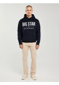 Big-Star - Bluza męska z kapturem z logo BIG STAR granatowa Ashlyno 403. Typ kołnierza: kaptur. Kolor: niebieski. Materiał: dzianina. Wzór: aplikacja, nadruk #6