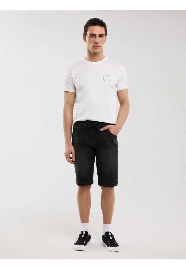 Big-Star - Szorty męskie jeansowe czarne Parker 954. Okazja: na co dzień. Kolor: czarny. Materiał: jeans. Styl: elegancki, casual