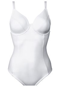 bonprix - Body o średnim stopniu modelowania sylwetki. Kolor: biały. Materiał: materiał, bawełna #1