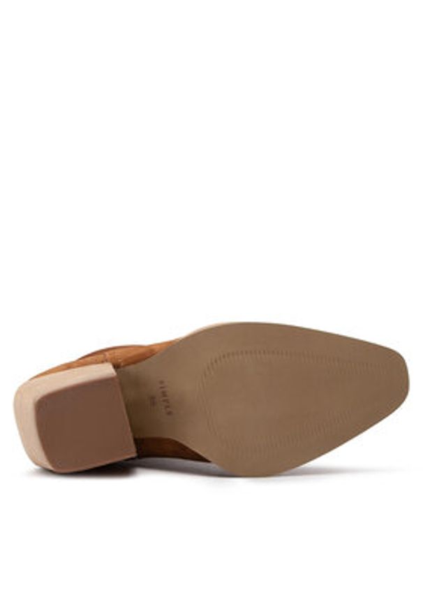 Simple Botki SL-54-02-000057 Brązowy. Kolor: brązowy. Materiał: zamsz, skóra