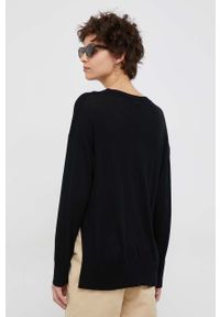 United Colors of Benetton sweter z domieszką kaszmiru kolor czarny lekki. Kolor: czarny. Materiał: kaszmir #5