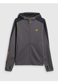 4f - 4F Bluza dresowa regular z kapturem męska - szara XXL. Okazja: na co dzień. Typ kołnierza: kaptur. Kolor: szary. Materiał: dresówka. Styl: casual #1