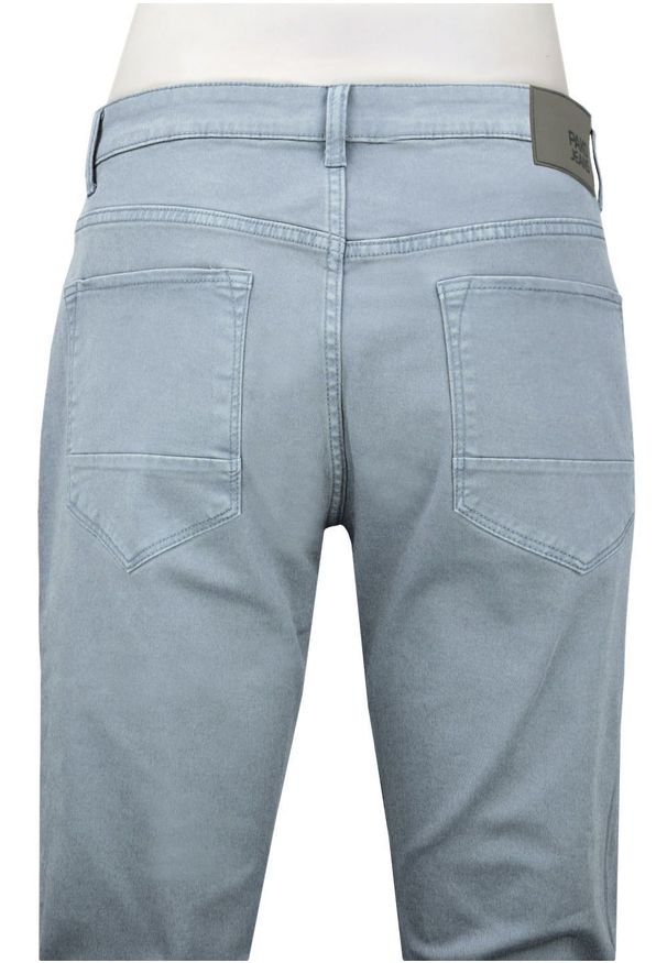 Bawełniane Spodnie Chinos, Regular - Pako Jeans - Niebieskie. Okazja: do pracy, na spotkanie biznesowe. Kolor: niebieski. Materiał: bawełna, elastan. Styl: klasyczny, biznesowy