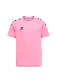 Koszulka dziecięca Hummel hmlCore. Kolor: różowy. Materiał: poliester. Wzór: nadruk. Sport: piłka ręczna #1
