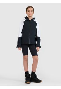 4f - 4F Kurtka trekkingowa membrana 5000 dziewczęca - czarna 122 (6-7 lat). Okazja: na co dzień. Kolor: czarny. Materiał: dzianina, materiał, hardshell, tkanina, puch. Długość rękawa: raglanowy rękaw. Sezon: lato. Styl: casual, klasyczny #1