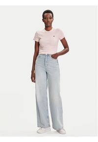 Lacoste T-Shirt TF5538 Różowy Slim Fit. Kolor: różowy. Materiał: bawełna #5