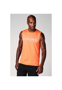 STRONG ID - Koszulka fitness, sportowy tank top STRONG. Kolor: pomarańczowy, żółty, wielokolorowy. Materiał: poliester. Sport: fitness