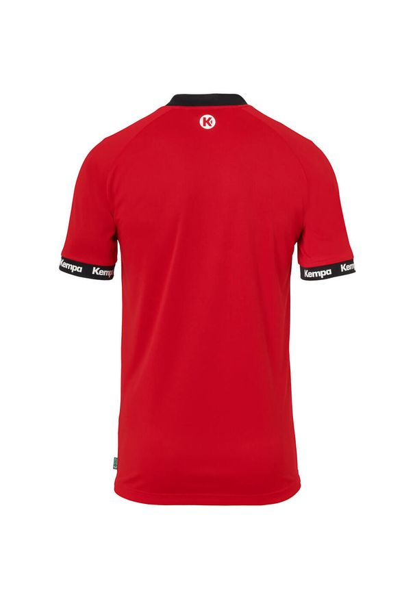 KEMPA - Jersey Kempa Wave 26. Typ kołnierza: kołnierzyk kontrastowy. Kolor: czerwony, wielokolorowy, różowy. Materiał: jersey. Wzór: napisy. Sport: piłka nożna