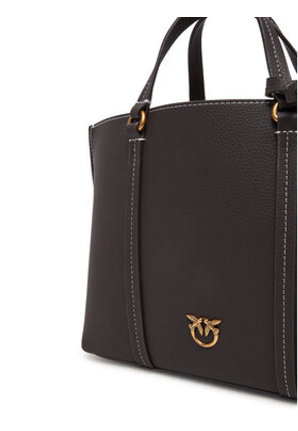 Pinko - PINKO Torebka Carrie Shopper Classic AI 24-25 PLTT 102833 Brązowy. Kolor: brązowy. Materiał: skórzane