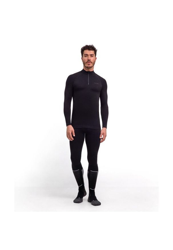 Koszulka z długim rękawem i zamkiem błyskawicznym Falke Maximum Warm. Kolor: czarny. Długość rękawa: długi rękaw. Długość: długie. Sezon: zima