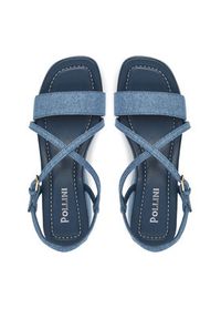 Pollini Sandały SA16318I0MTQ0707 Niebieski. Kolor: niebieski. Materiał: materiał #4