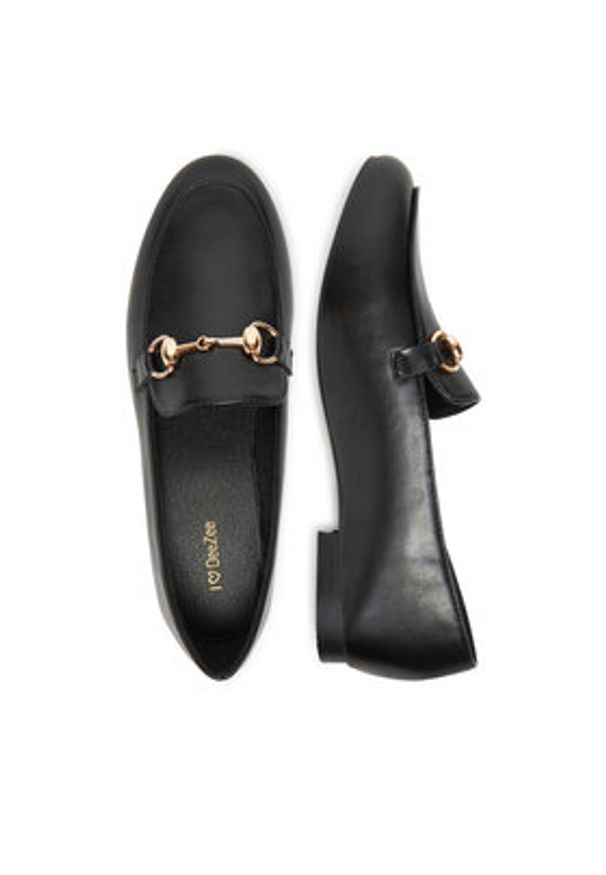 DeeZee Loafersy 10-633 Czarny. Kolor: czarny. Materiał: skóra