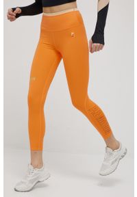 P.E Nation legginsy treningowe Uprise damskie kolor pomarańczowy z nadrukiem. Kolor: pomarańczowy. Materiał: poliamid, skóra, dzianina. Wzór: nadruk. Sport: fitness
