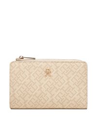 TOMMY HILFIGER - Tommy Hilfiger Portfel Th Icon Bifold Wallet Monoplay AW0AW18594 Beżowy. Kolor: beżowy. Materiał: skóra #1