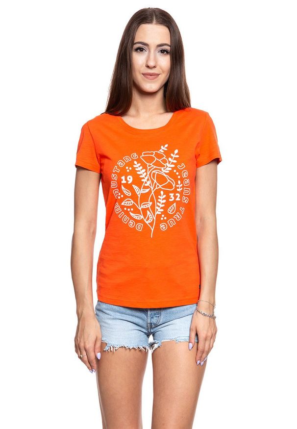 Mustang - MUSTANG T SHIRT DAMSKI Alexia C Print 1009868 7096. Wzór: nadruk