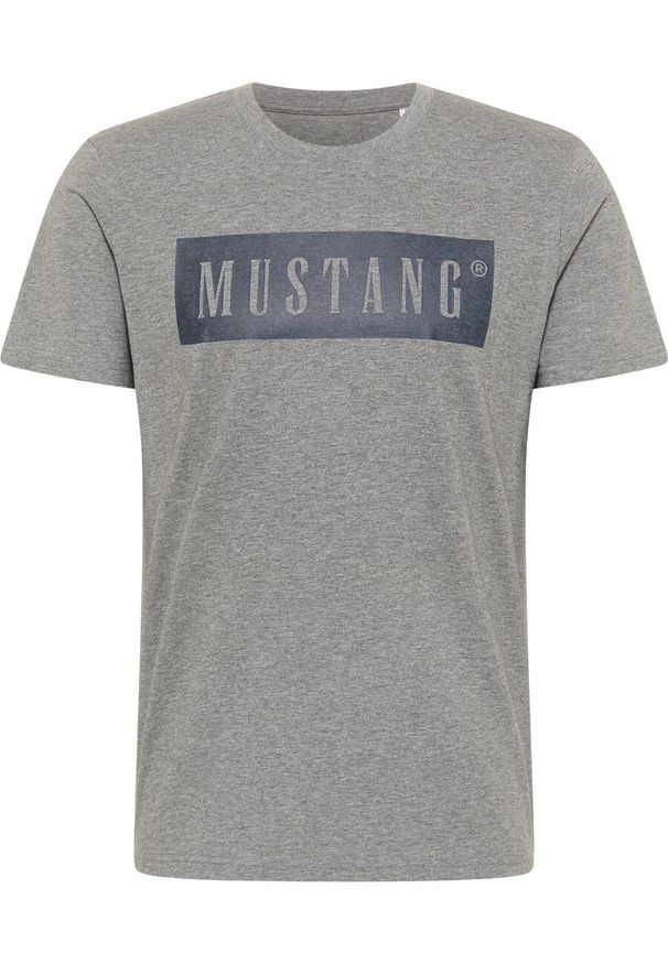 Mustang - 2PAK MUSTANG ALEX C / ALINA C LOGO TEE MĘSKI/DAMSKI T-SHIRT KOSZULKA LOGO LIGHT GREY MELANGE 1013220 4141. Okazja: na co dzień. Materiał: jeans, bawełna. Styl: casual, sportowy, klasyczny, elegancki