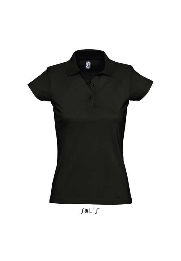SOL'S - Damska koszulka polo Sol's Prescott. Okazja: na co dzień. Typ kołnierza: polo. Kolor: czarny. Styl: casual
