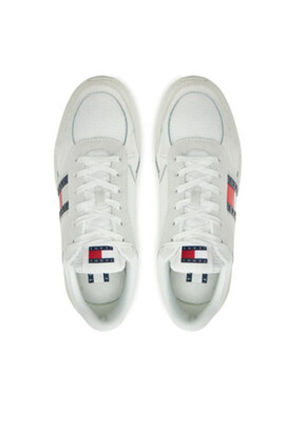 Tommy Jeans Sneakersy Tjm Technical Runner Ess EM0EM01537 Biały. Kolor: biały. Materiał: zamsz, skóra