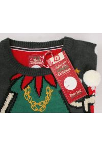 Sweter Świąteczny z Elfem, Śmieszny, Na Prezent, Pompony, Męski - Brave Soul. Materiał: akryl. Styl: wizytowy #3