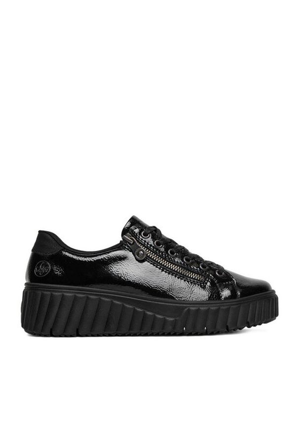 Rieker Sneakersy N2501-00 Czarny. Kolor: czarny. Materiał: skóra, lakier