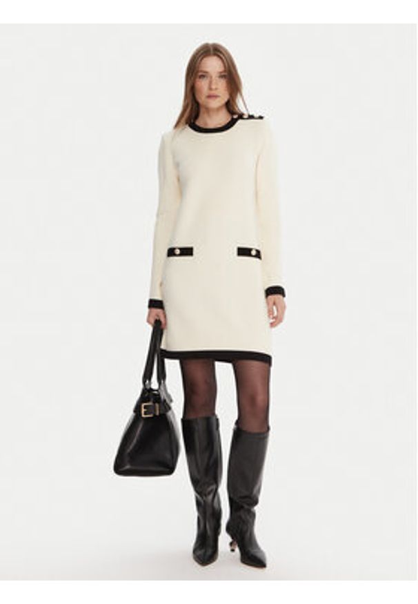 Gaudi Sukienka dzianinowa 521FD13009 Écru Regular Fit. Materiał: wiskoza