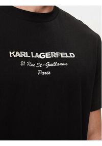 Karl Lagerfeld - KARL LAGERFELD T-Shirt 755056 542224 Czarny Regular Fit. Typ kołnierza: dekolt w karo. Kolor: czarny. Materiał: bawełna #5