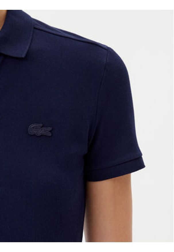 Lacoste Polo PF5462 Granatowy Slim Fit. Typ kołnierza: polo. Kolor: niebieski. Materiał: bawełna