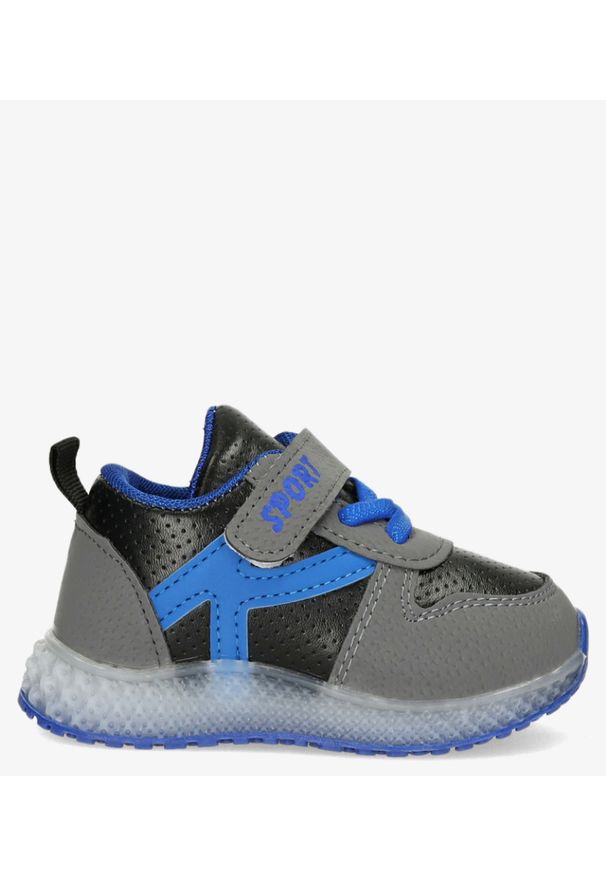Casu - Szare buty sportowe na rzep casu 20x4/m. Zapięcie: rzepy. Kolor: szary