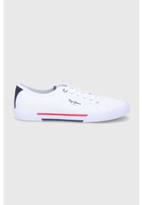 Pepe Jeans tenisówki brady men basic męskie kolor biały. Zapięcie: sznurówki. Kolor: biały. Materiał: guma #1