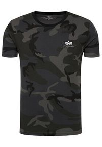 Alpha Industries T-Shirt Basic T Small Logo Camo 188505C Szary Regular Fit. Kolor: czarny. Materiał: bawełna #4