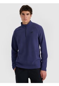 4f - 4F Bielizna termiczna polarowa (góra) męska - granatowa 3XL. Typ kołnierza: kołnierzyk stójkowy. Kolor: niebieski. Materiał: polar. Długość rękawa: raglanowy rękaw. Sport: narciarstwo #1