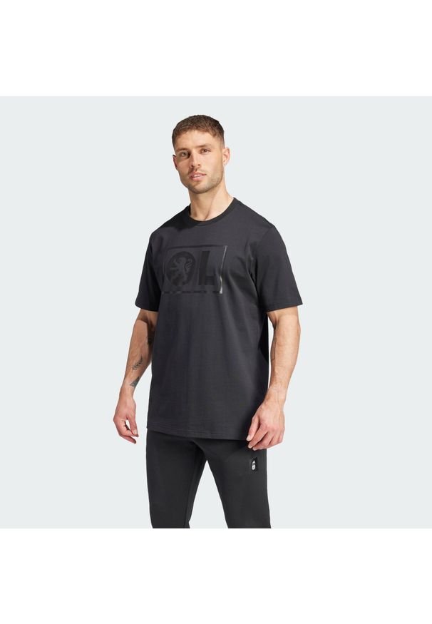 Adidas - Koszulka Olympique Lyonnais Seasonal. Kolor: czarny. Materiał: dzianina. Sport: piłka nożna